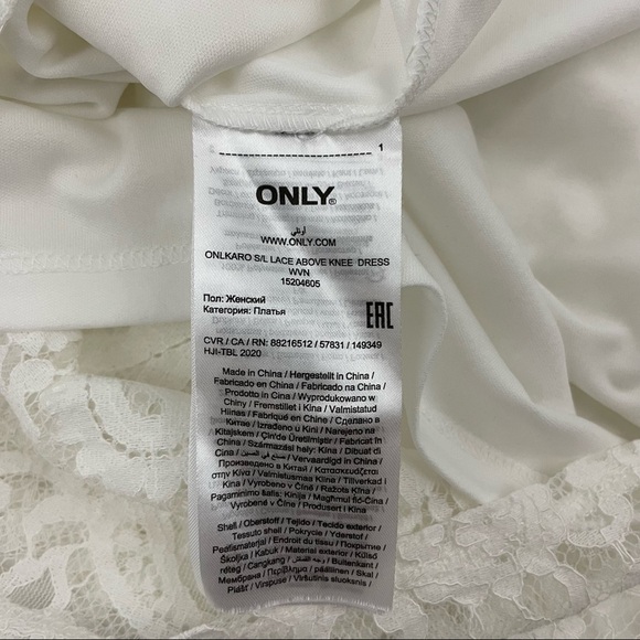 ONLY White Lace High Neck Dress Size 40/Large - Picture 8 of 10